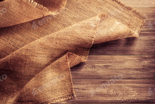 Preview: burlap hessian sacking on wood