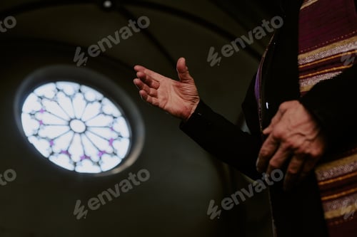 Preview: Old Unrecognizable Priest during Service