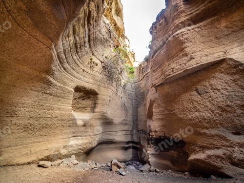 Preview: Amazing orange canyon called Barranco de las vacas located in Gran Canaria, Spain