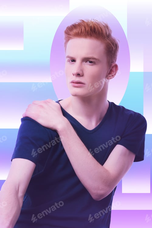 Preview: Tell Truth. Handsome Ginger Guy Gazing At Camera And Putting Hand On Shoulder