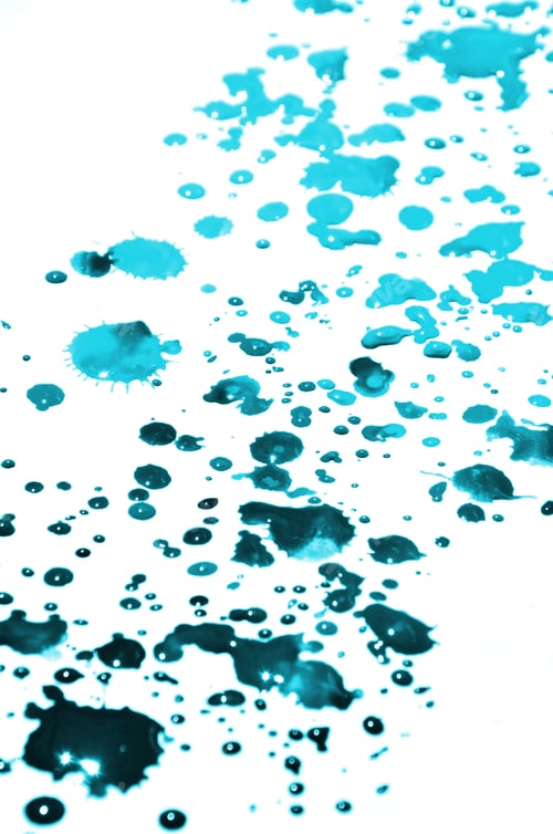 Preview: Abstract Turquoise Splatters on White Background