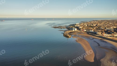 Preview: Top view of Margate harbour and beach kent
