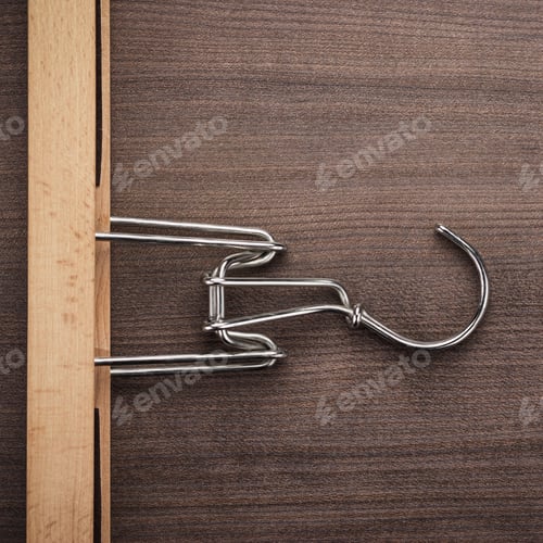 Preview: Wooden Hanger on Brown Textured Background