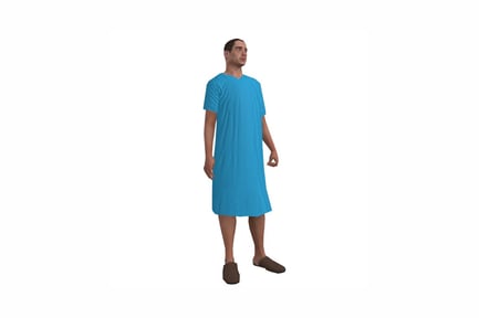 Preview: Man in short-sleeved v-neck dress and slippers