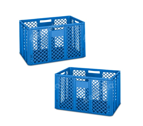 Preview: Blue Storage Crates on White Background