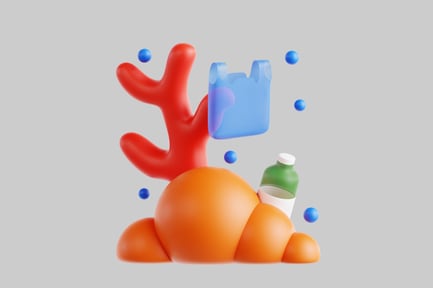 Preview: Snail with castle, antlers, and bubbles