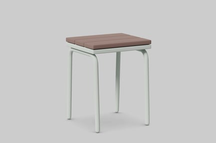 Preview: Stool with square seat and curved legs