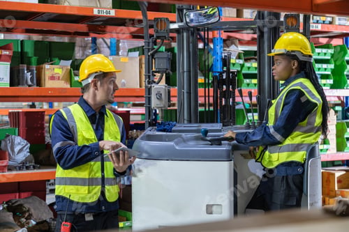 Preview: Store clerks inspect products, warehouses, industrial and logistics supply chains.
