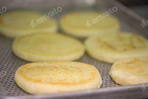 Preview: Closeup shot of the process of making sweet Arepas, Venezuelan traditional cuisine