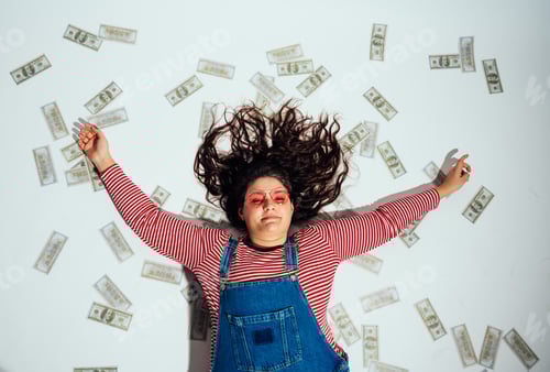 Preview: Plus size woman model posing in studio and having fun.