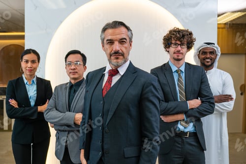Preview: Successful business team working together in a co-working office