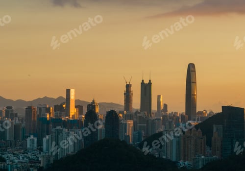 Preview: Aerial view of landscape in shenzhen city, China