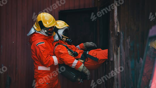 Preview: Firefighters are working together to extinguish the fire.