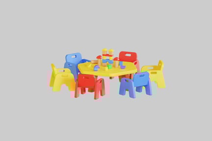 Aperçu: Aire de jeux pour enfants avec table et chaises colorées