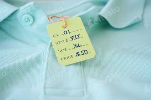 Preview: Polo Shirt with Price Tag Displayed