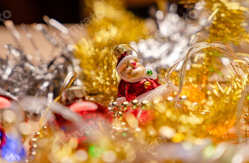 Preview: Selective focus shot of Christmas decorations
