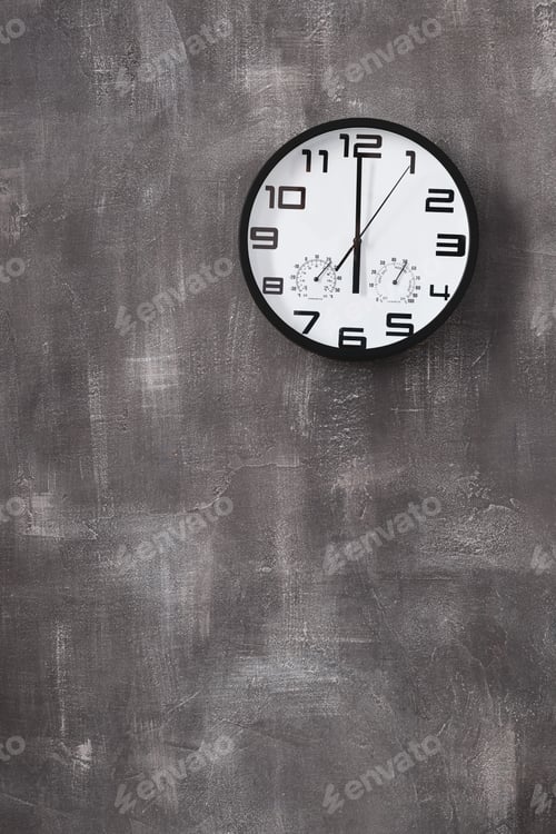 Preview: clock at wall background surface