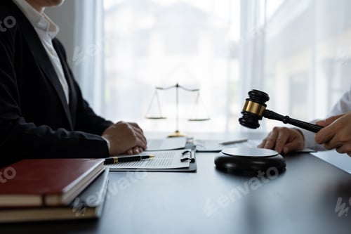 Preview: Lawyer or legal advisor finalizes the contract. Business legal agreements, constraints, consulting b