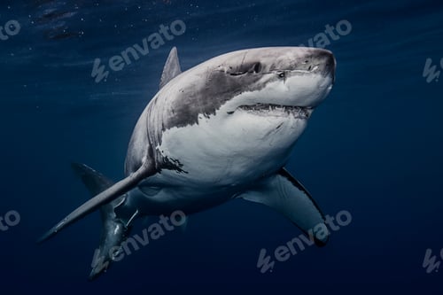 Preview: Mexico, Guadalupe Island, Great white shark underwater