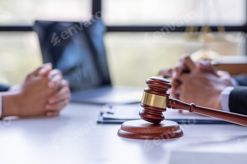 Preview: justice and law concept. male lawyer working in an office. Legal law, advice, and justice concept. T