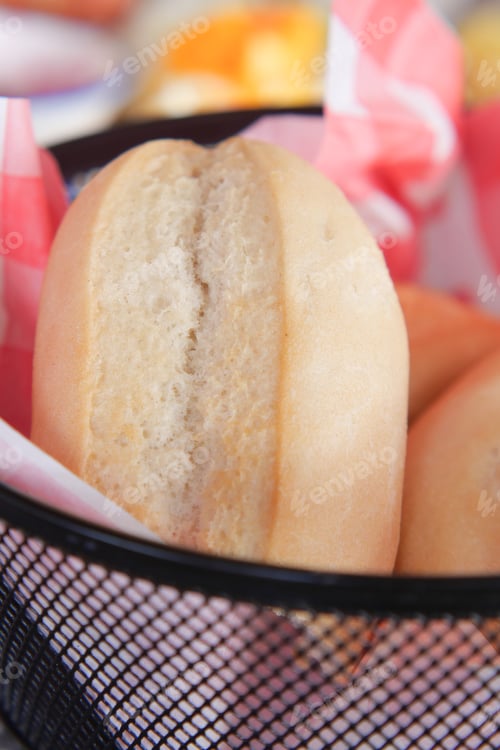 Preview: Delicious soft bread rolls in a serving basket