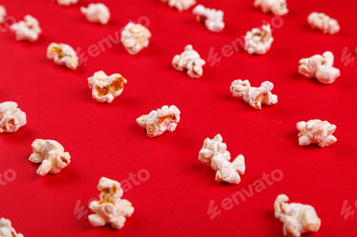 Preview: popcorn macro on a red background
