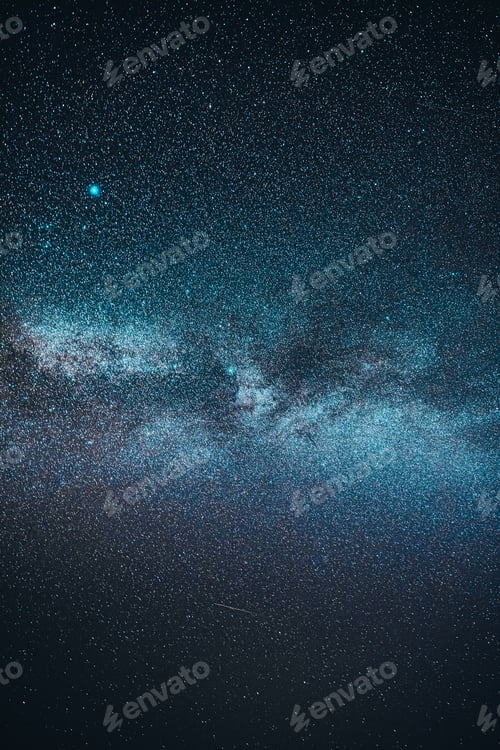 Preview: Blue color background Real Night Sky Stars With Milky Way Galaxy. Natural Starry Sky Background