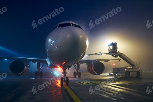 Preview: Deicing of airplane before flight