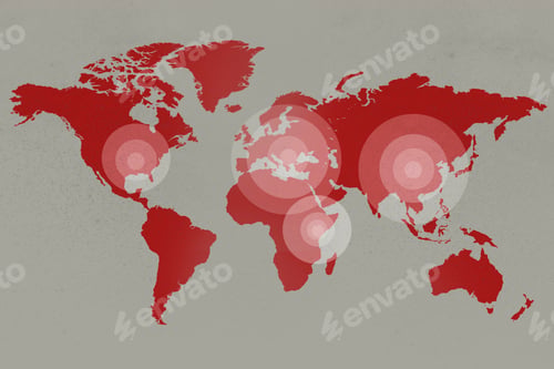 Preview: Epicenters of coronavirus pandemic on the world map background