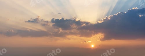 Preview: Beautiful sunset sky with rays of light