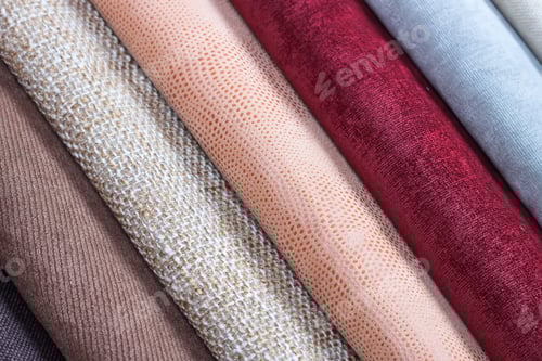 Preview: Multi color fabric texture samples. Shallow depth of field