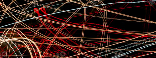Preview: colored lines of lights on a black background
