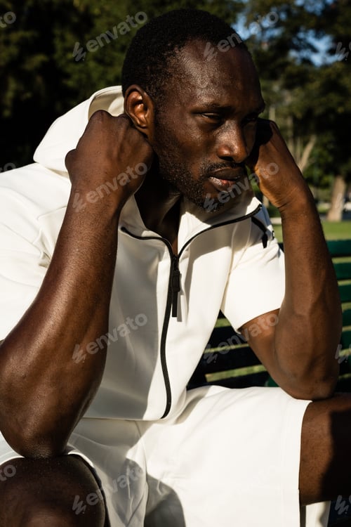 Preview: Portrait of a black man in a city park