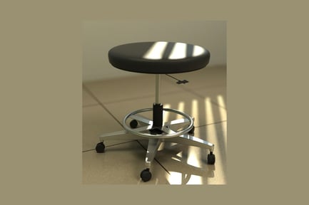 Preview: Black office stool with adjustable height