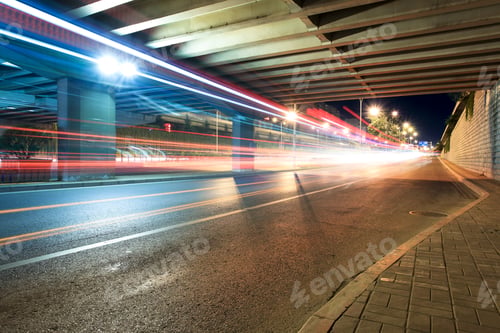 Preview: trail of lights through the viaduct
