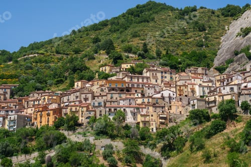 Preview: View of Castelmezzano, historic town in Basilicata, Italy