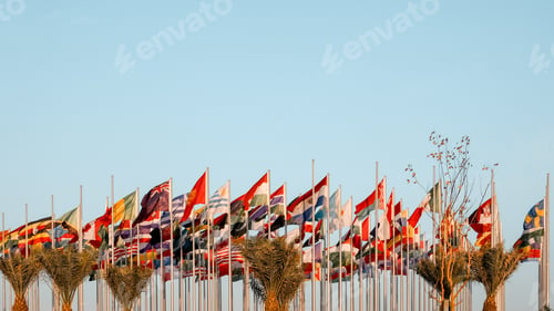 Preview: Many flags of different countries
