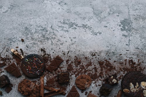 Preview: Various of chocolate stuff with copy space