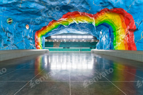 Preview: Stadion subway station on the blue line in Stockholm