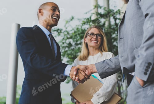 Preview: Business people shaking hands in agreement