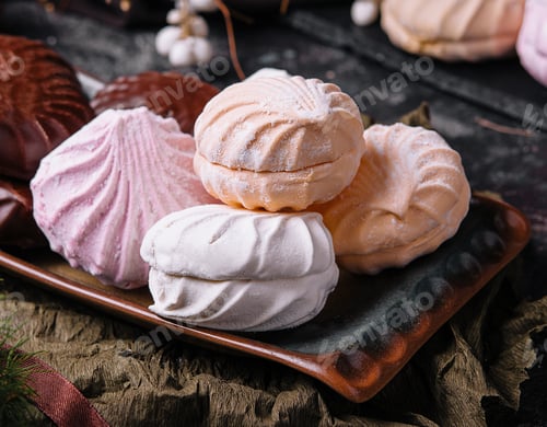 Preview: marshmallow cakes in chocolate glaze and christmas decor