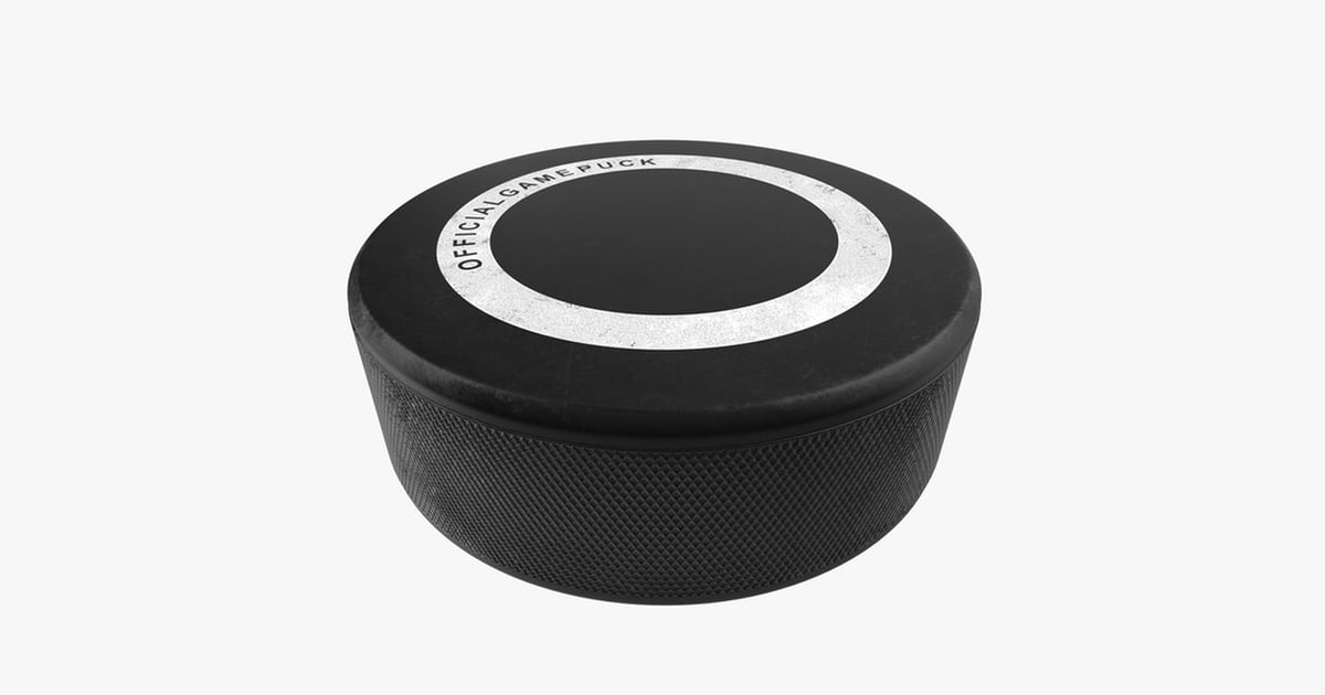 Hockey puck with circular insignia 3D, Incl. black & game - Envato