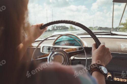 Preview: girl and retro car