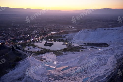 Preview: Natural travertine panoramic view, Pamukkale, Turkey.