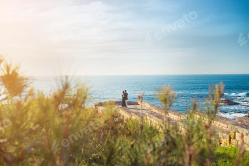 Preview: Young couple enjoying time together near the sea