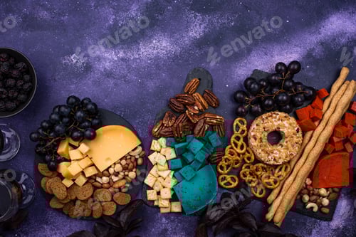 Preview: Halloween cheeseboard with blue and red cheese