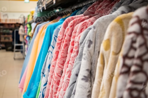 Preview: Cozy terry bathrobes on a hanger.