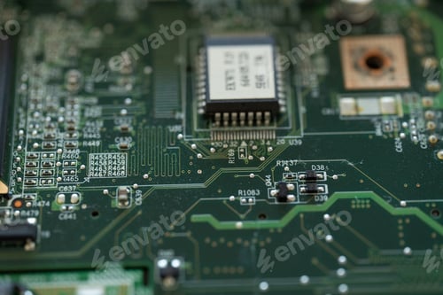 Preview: Close-up of laptop without cover inside disassembly in repair shop