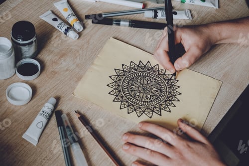 Preview: Adult Mindfulness coloring page for antistress art therapy. Tips for coping with stress amid the