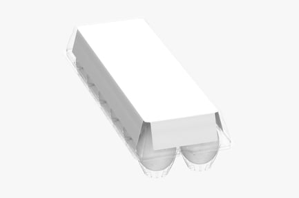 Preview: Dozen Eggs in Clear Plastic Carton with White Label